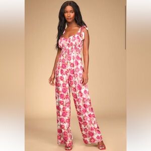 Lulus floral jumpsuit